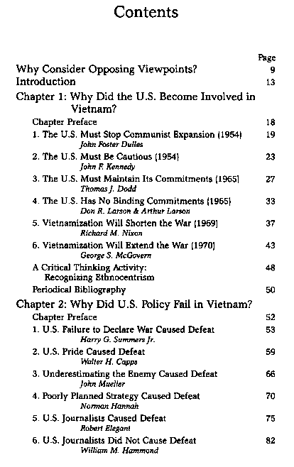 The Vietnam War : Opposing viewpoints