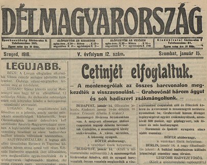 Cmlapon a montenegri fvros eleste (Dlmagyarorszg, 1916. janur 15., p. 1.)